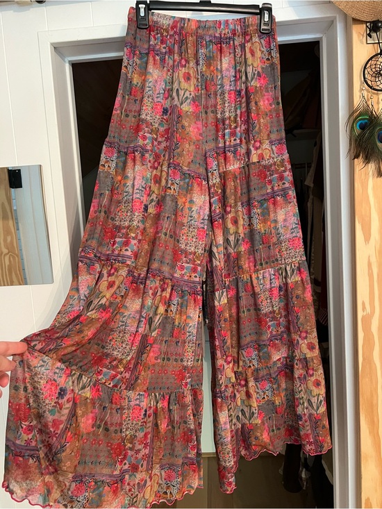 NATURAL LIFE Pants - Boho Floral Tiered Palazzo Pants i